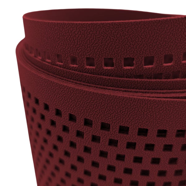 Detailansicht einer perforierten, gerollten Trittschalldämmung.