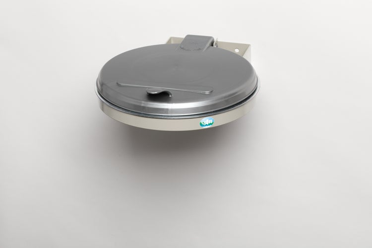 PROREGAL Robuster Abfallsammler Für Wertstoffsortierung 1 Fach Wandhalterung 120 Liter B x T 50 x 51 cm Stahl Grau Silber