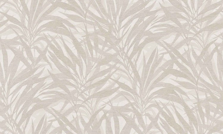 Zambaiti Tapete Blätter Weiß und Grau - 53 cm x 10 m - 661876