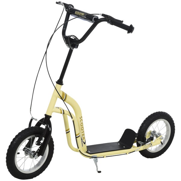 HOMCOM Kinderroller, 120L x 58B x 85-95H cm, Stahl, Aluminium, Gummi, Beige