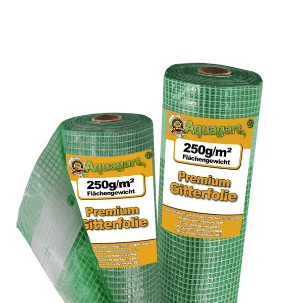 15m Gitterfolie, Gartenfolie, Gewächshausfolie, Frühbeetfolie 1,5m breit