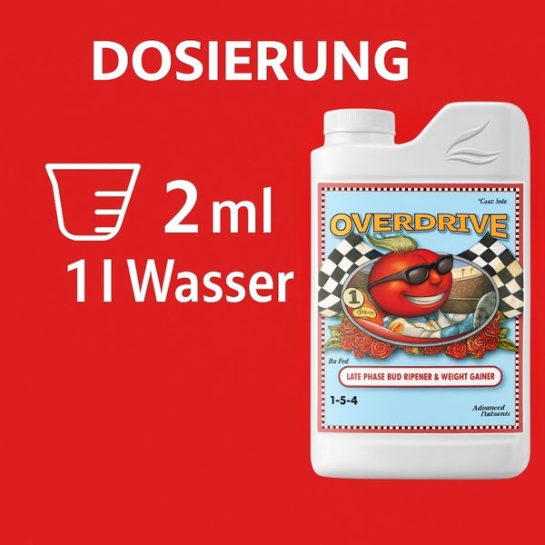 Advanced Nutrients Overdrive Dünger für die späte Blütephase in einer Kunststoffflasche