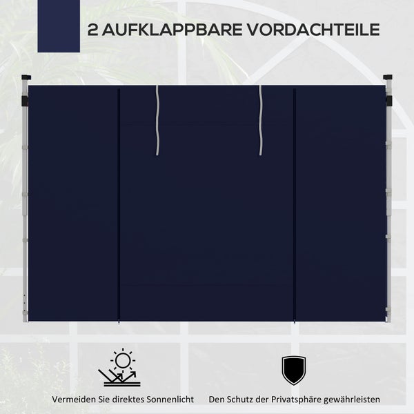 Outsunny 2 Seitenteile Seitenwände für 3 x 3/ 3 x 6 m Pavillon, 295cm x 195cm, Oxford, Blau