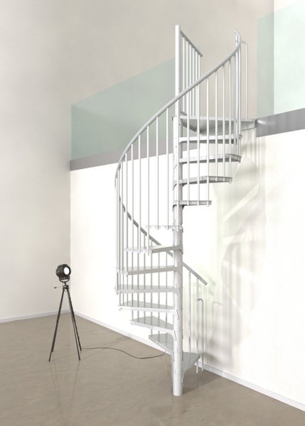 Wendeltreppe RONDO – Wendeltreppe aus schwarzem Stahl – Durchmesser 120 cm – Höhe 300 cm