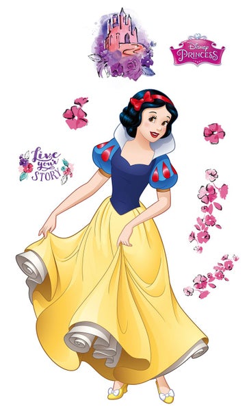 Disney Wandtattoo Schneewittchen Gelb, Blau und Rosa - 127 x 200 cm - 612437