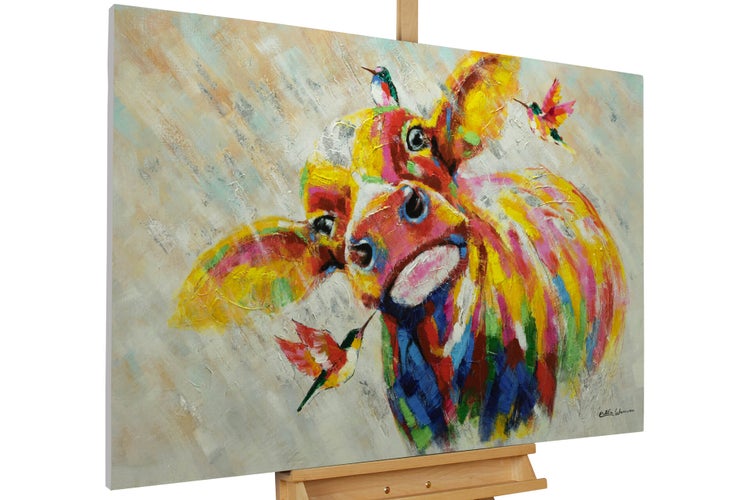 Handgemaltes Gemälde Acrylfarbe 120x80cm Bunt