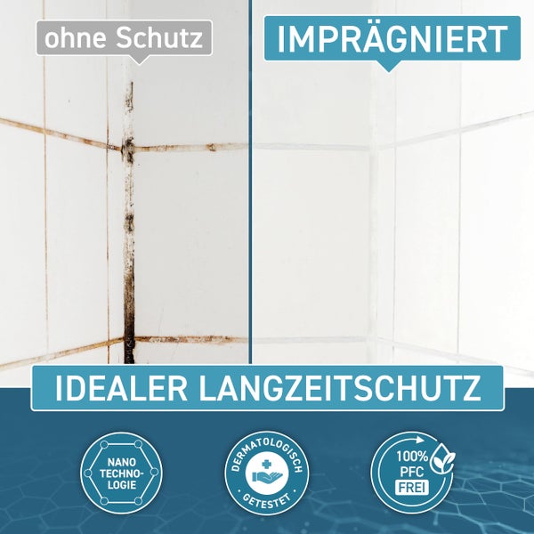 PLINTEX® [1L] Dusche & Bad-Dicht | Fugen- und Fliesen Imprägnierung für Dusche & Bad | Langanhaltende Fliesen Versiegelung mit Lotuseffekt gegen Kalk & Schmutz | Transparent & Geruchsneutral