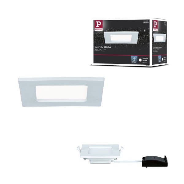 LED Einbaupanel IP44 eckig 115x115 mm 6W 390lm 4000K Weiß