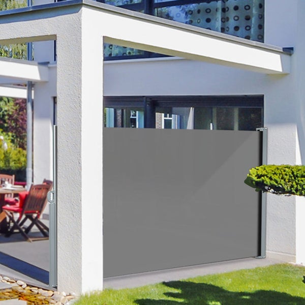 FLOORDIREKT Seitenmarkise - Markise für Balkon und Terrasse - Breite: 3 m - Höhe: 1,8 m - Anthrazit