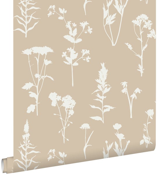 ESTAhome Tapete Feldblumen Sandbeige - 0.53 x 10.05 m - 139484