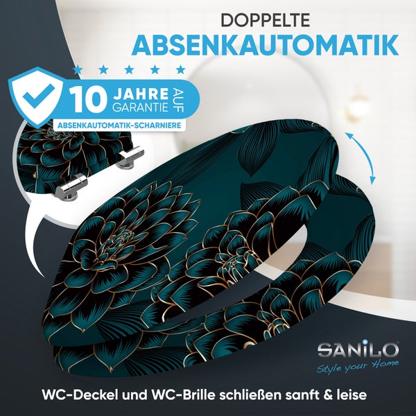 WC-Sitz mit Absenkautomatik Dahlien
