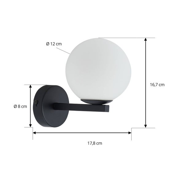 Lucande Wandleuchte, Wandlampe Bad Bidolo (spritzwassergeschützt in Schwarz aus Metall (1 flammig G9) - Wandleuchten Spiegelleuchte Badezimmer Wandbeleuchtung Badezimmerleuchte