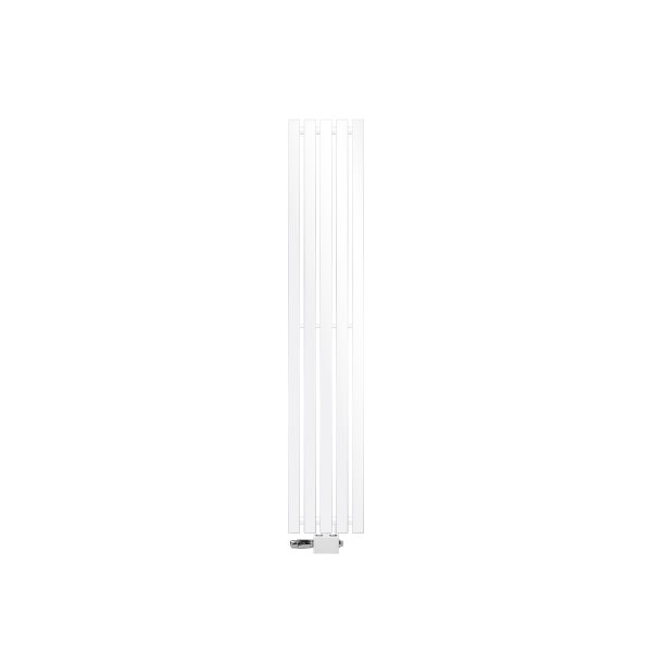 ECD Germany Design Paneelheizkörper Stella Mittelanschluss 260 x 1400 mm Weiß mit Anschlussgarnitur Thermostat Universal Eck- und Durchgangsform, Flach Einlagig Vertikal, Heizkörper Badheizkörper