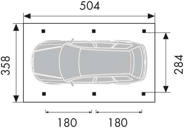 Alpholz Einzelcarport Malmö Carport aus Holz, Unterstand Überdachung, Naturbelassen
