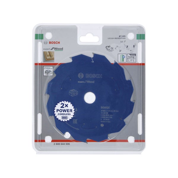 Bosch Kreissägeblatt Expert for Wood für Akku-Handkreissägen 165 x 1,5 x 20 mm 12 - 2608644506