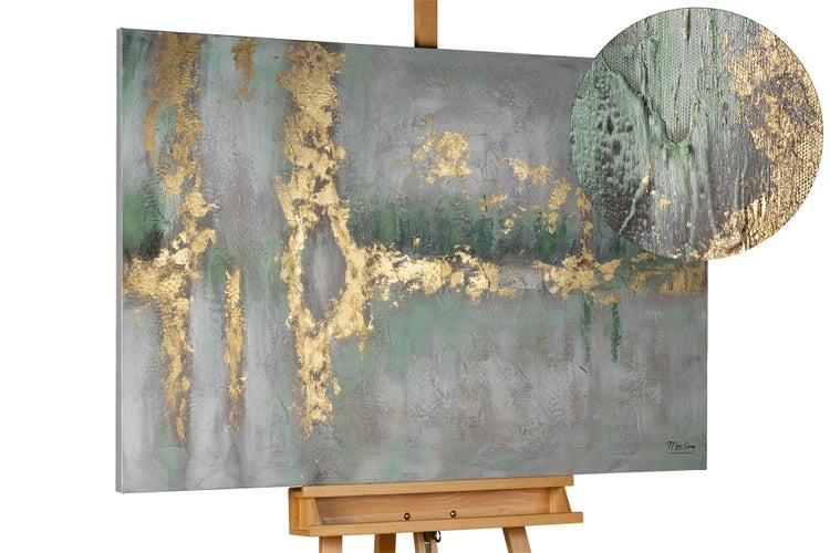 Handgemaltes Gemälde Acrylfarbe 120x80cm Grün
