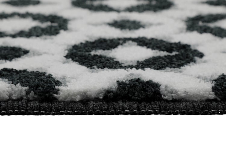Badteppich Weiß Grau J&J WECONhome Basics 90 cm rund