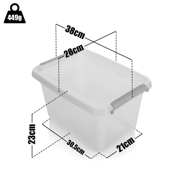 BigDean 3 Stück 15 L Aufbewahrungsbox mit Deckel transparent BPA- frei & lebensmittelecht – stapelbare robuste Aufbewahrungsbox – Aufbewahrungsboxen mit Klickverschluss