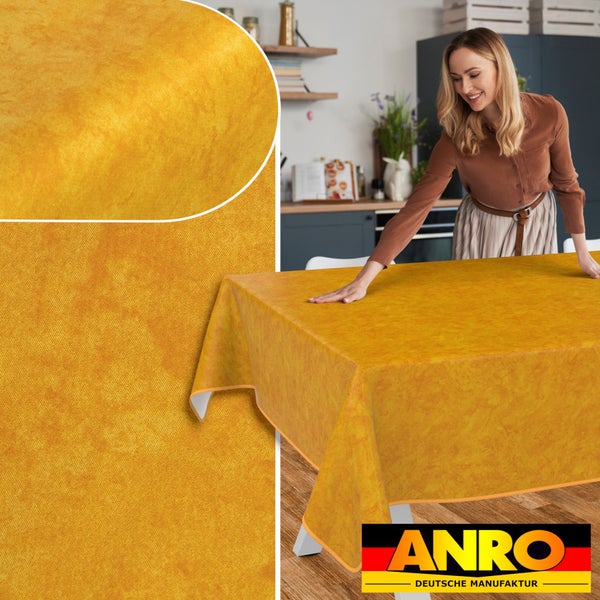 Gelbe Tischdecke aus beschichteter Baumwolle im Küchendekor