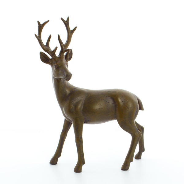 FRANK FLECHTWAREN | Dekofigur Hirsch, KUNSTSTOFF, Höhe 22 cm
