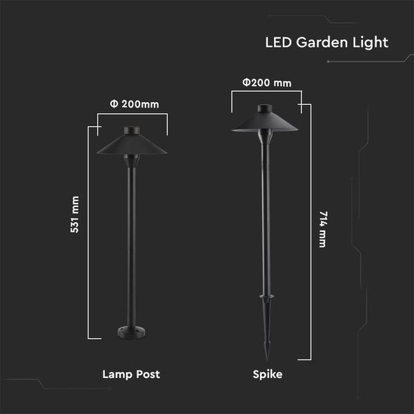 V-TAC VT-907 - Außenbeleuchtung - Garten-Spike-Leuchten - Samsung - IP65 - Schwarz - 7 Watt -