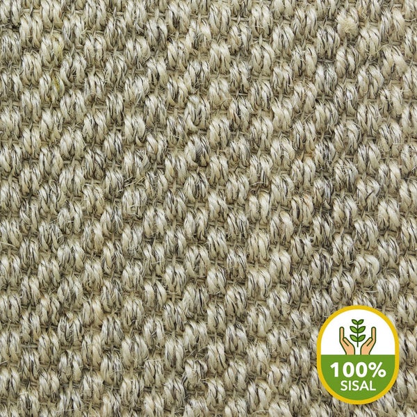 FLOORDIREKT Sisal-Teppich Tiger-Eye - aus 100% Sisal - mit Brodüre - Creme - 160 x 230 cm