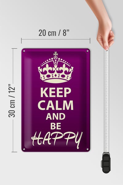 Blechschild Spruch 20x30cm Keep Calm and be happy