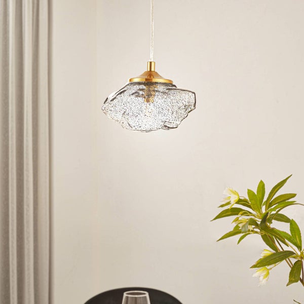 Lindby Pendelleuchte Piatra (Modern) in Schwarz aus Glas (1 flammig, G9) - Hängelampe Esstischlampe Hängeleuchte Wohnzimmerleuchte