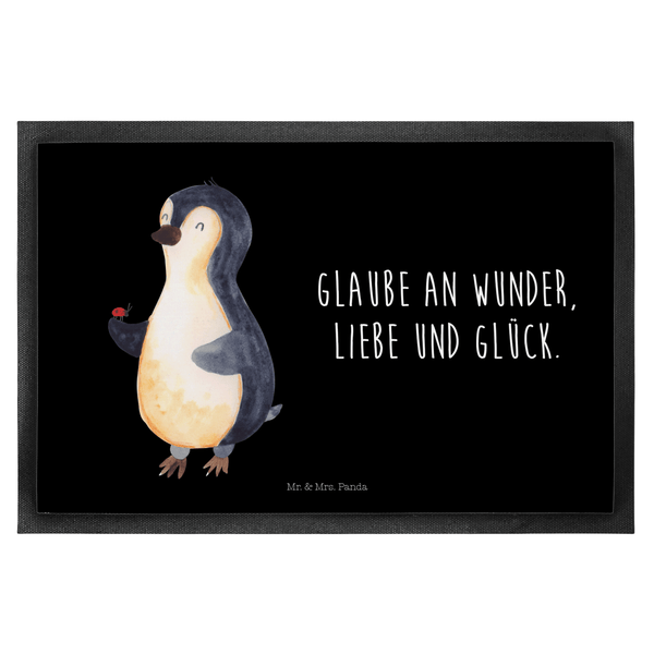 Mr. & Mrs. Panda 40 x 60 cm Fußmatte Pinguin Marienkäfer - Schwarz