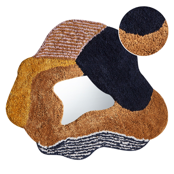 Teppich mit abstraktem Design und verschiedenen Texturen