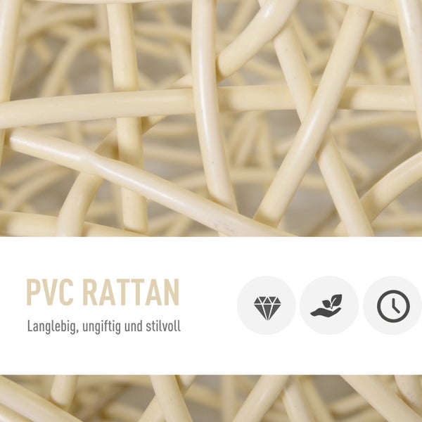 Nahaufnahme von geflochtenem PVC Rattan