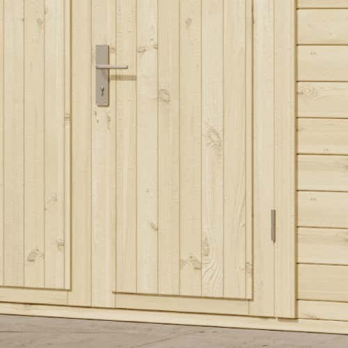 Alpholz Gartenhaus Maria-Rondo aus Massiv-holz, Gerätehaus mit 44 mm Wandstärke, Garten Holzhaus inklusive Montagematerial, Geräteschuppen Größe: 400 x 300 cm, Pultdach