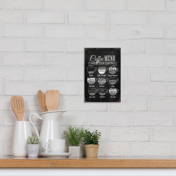 Blechschild | Kaffee | Menü | Innen und Außen einsetzbar | Outdoor Küche | Stahlschild mit lustigen Sprüchen | Geschenk | Deko | STA2445, Format: 20x30cm