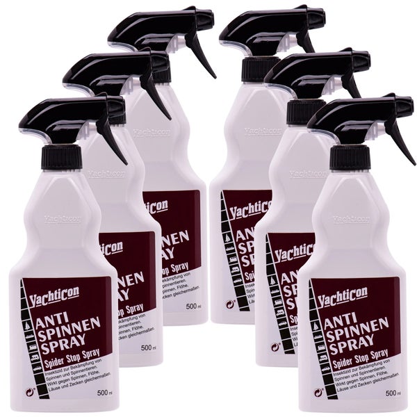 Mehrere Flaschen Yachticon Anti Spinnen Spray gegen Spinnen und Insekten mit Sprühkopf jeweils 500 Milliliter Inhalt