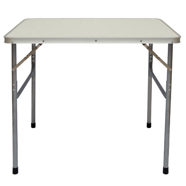 AMANKA klappbarer Campingtisch 80x60x67 cm Leichtgewicht Klapptisch Reisetisch im Kofferformat Hell Grau