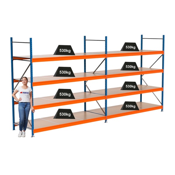 Regal mit vier Ebenen, belastbar mit 530 Kilogramm