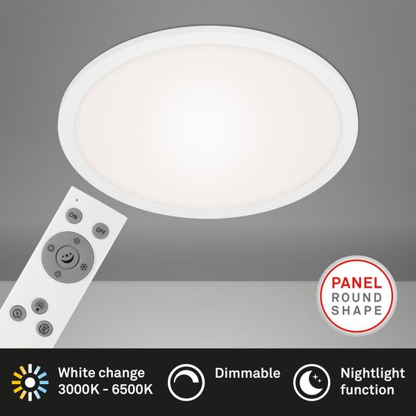 LED Panel dimmbar Ultraflach CCT Fernbedienung weiß 24W Ø40cm Metall Briloner