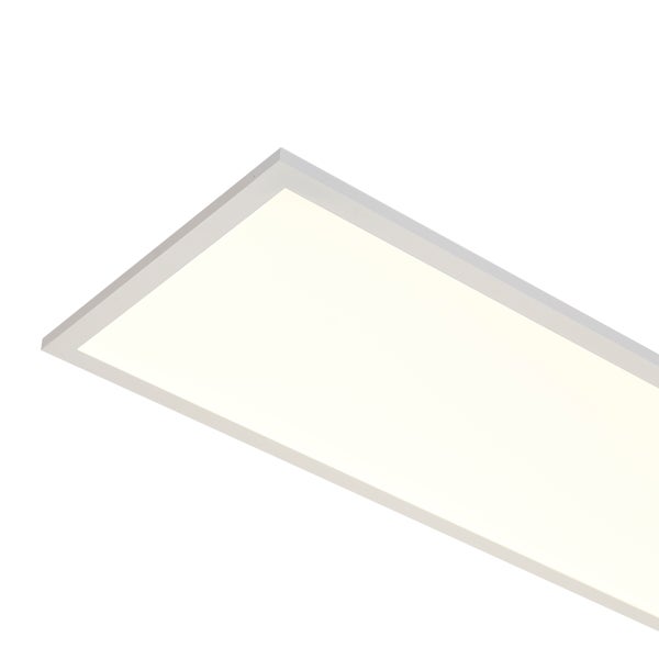 Flaches, rechteckiges LED-Panel als Deckenleuchte mit schmalem Rahmen.