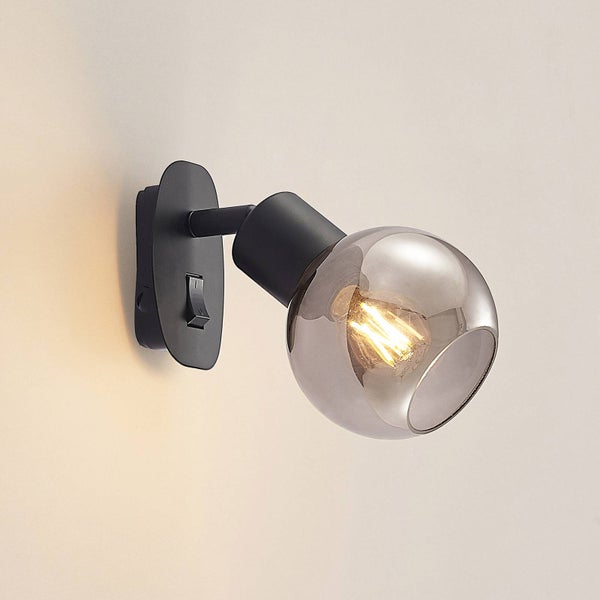 Lindby Wandleuchte, Wandlampe Innen Lioma (Modern) in Schwarz aus Metall (1 flammig E14) - Wandstrahler Wandbeleuchtung Schlafzimmer / Wohnzimmer Wohnzimmerleuchte