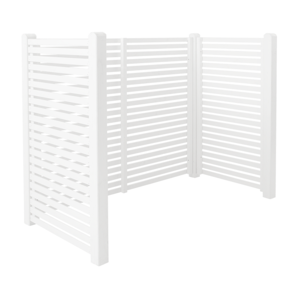 TOKYO Mülltonnenverkleidung, Mülltonnenbox, Mülltonnen Unterstand, Mülltonnen Sichtschutz  197x100x148cm-Farbe Weiß
