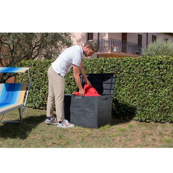Lifetime® Kunststof Kussenbox 495L - tuinkist 61x152x67cm - Antraciet