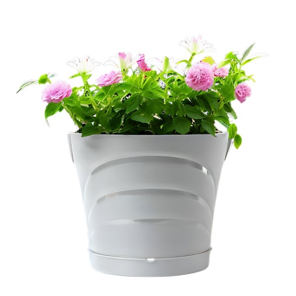 Blumentopf um Säule herum für Pfosten Fallrohr Regenrohr Pflanztopf 2 SET Regenrinne Pflanzgefäß 2 SET Weiß