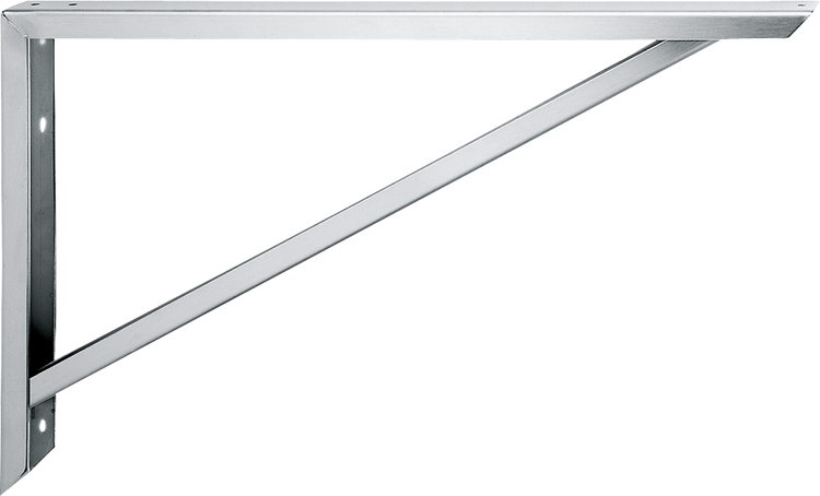 Schwerlastkonsole aus Metall mit Stützstrebe für die Wandmontage.