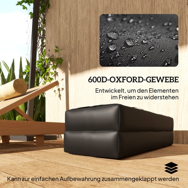 Outsunny 2er Set Sandsäcke für Sonnenschirm auffüllbar bis 25 kg Sandsack für Schirmständer 600D Oxford Gewichtete zum befüllen Beschwerung Schirmfußgewicht für Outdoor-Schirmständer Schwarz