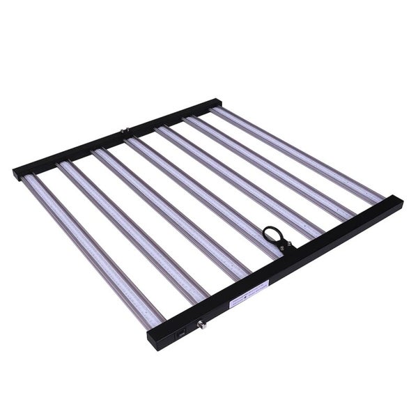 LED Pflanzenlampe mit acht Leuchtbalken für die Pflanzenaufzucht in Innenräumen.