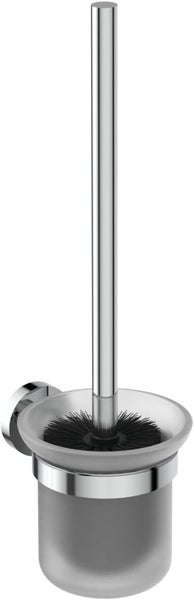 Wand-WC-Garnitur mit satiniertem Glasbehälter und Chromhalterung