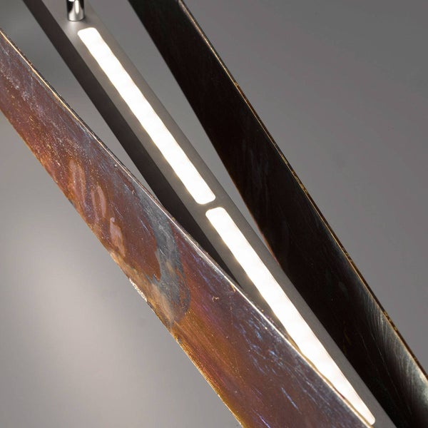 Lucande LED Pendelleuchte höhenverstellbar, Esstisch Hängelampe Metall oxidiert Handarbeit 34W gesamt warmweiß (2.700K)