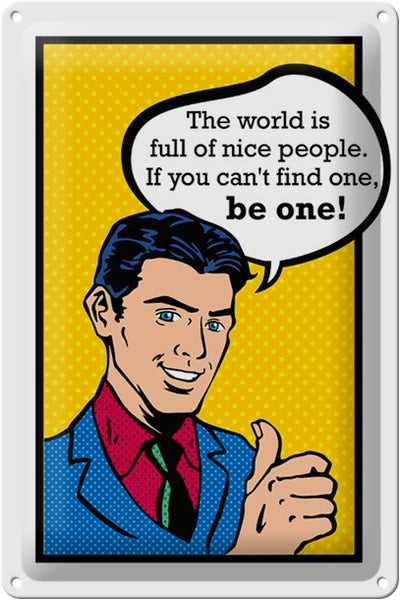 Blechschild Spruch 20x30cm the world full of nice people
