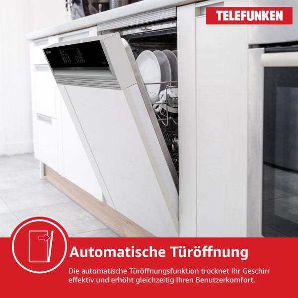 Telefunken Geschirrspüler teilintegriert Einbauspülmaschine 60cm 12 Gedecke 9 Programme AquaStop G-ET-6014-C-I
