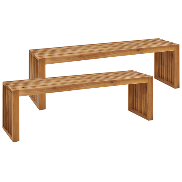 Gartenbänke 2er Set SULZANO 150 cm Akazienholz Braun